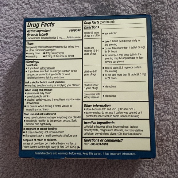 ORIGINAL
PRESCRIPTION STRENGTH
XYZAL
ALLERGY 24HR - Picture 2 of 6